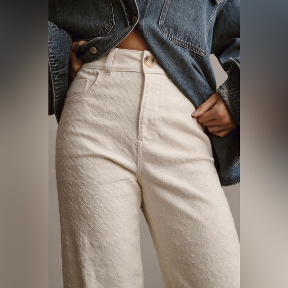 Anthropologie The Skipper High-Rise Crop Wide-Leg Jeans by Pilcro New - Picture 1 of 11